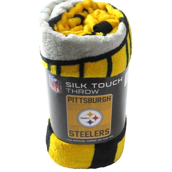 NFL Pittsburgh Steelers Silk Touch Throw Fleece Blanket 45 x 60 in NWT - Picture 2 of 4